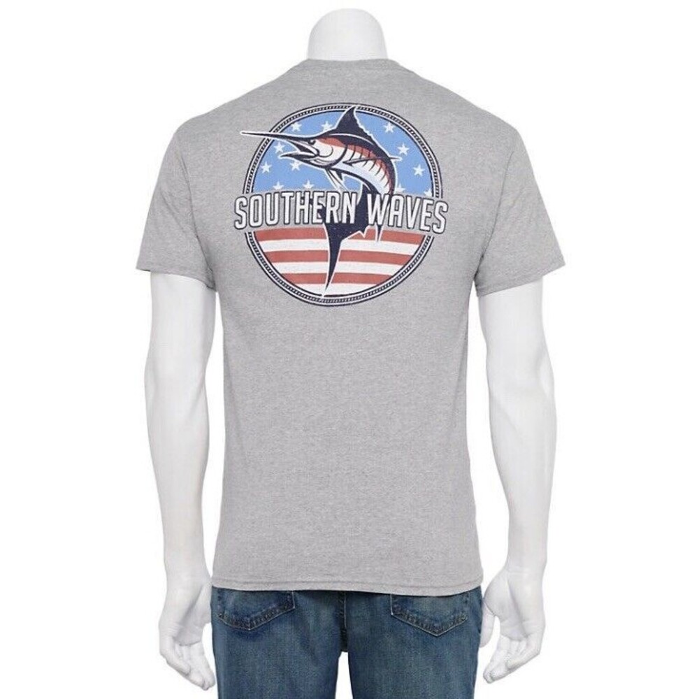 Croft & Barrow Men's  T-Shirt Modern Fit Pullover Graphic Big Fish Top sz XL NEW